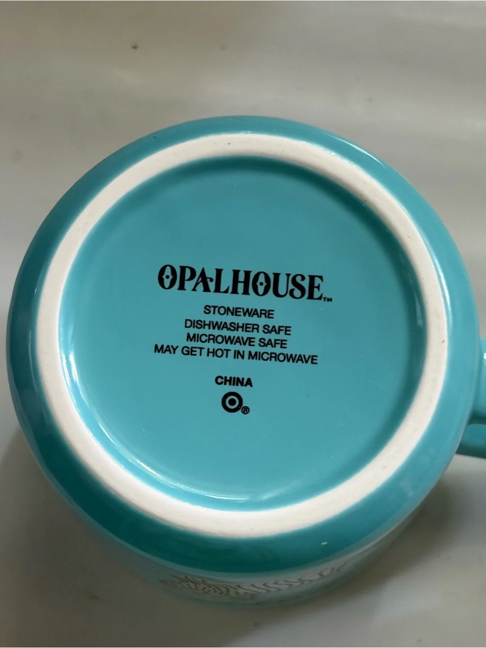 Opalhouse Turquoise and White Stoneware Mug